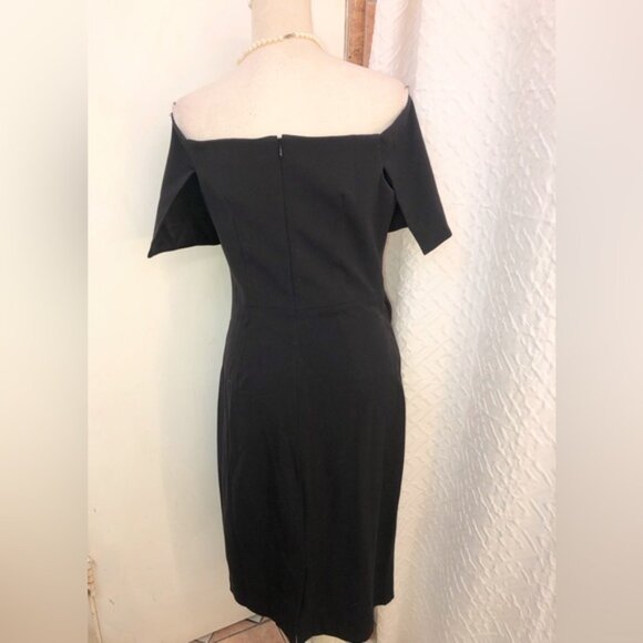 Amazing Vince Camuto Elegant Black Off-Shoulder Midi Dress Size 8 - Picture 5 of 11